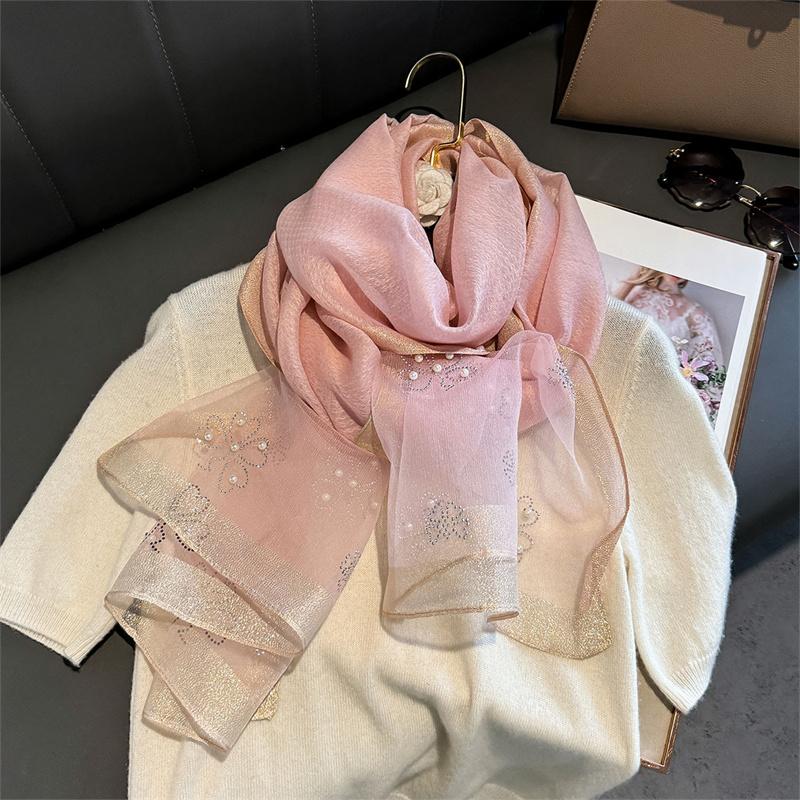 Роскошный блестящий кружевной шарф шелковый женский хиджаб мягкие шерстяные шали и палантины большой цветок тонкие шарфы фуляр женский буфанда новый