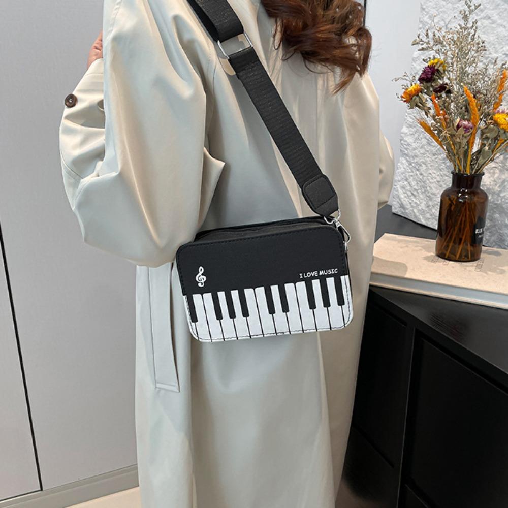 Fashion Mini Square Bag Vintage PU Leather Bag Casual Piano Shoulder Bag Girls