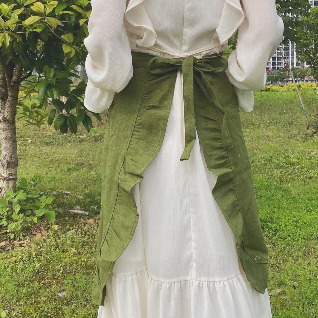 Корейский короткий фартук с карманами Фартуки для уборки дома Униформа для кафе Выпечка Кулинарные принадлежности Флорист Садоводство Фартук