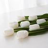 Artificial Tulip with Bendable Stem Realistic Fake Flower Low Maintenance Faux Tulip for Vase Flower Arrangement Home Party Wedding Decor