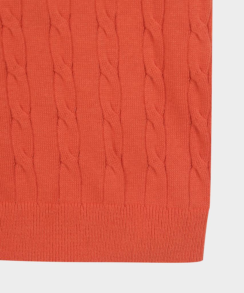 BROOKS BROTHERS Хлопковый свитер-поло с косами, с коротким рукавом (оранжевый) (Bbwtmb204Affm)