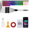 10 в 1 Светодиодная акриловая световая полоса для автомобиля RGB Симфония Автомобильные внутренние полосовые огни Управление с пульта/приложения Декоративная атмосферообразующая лампа