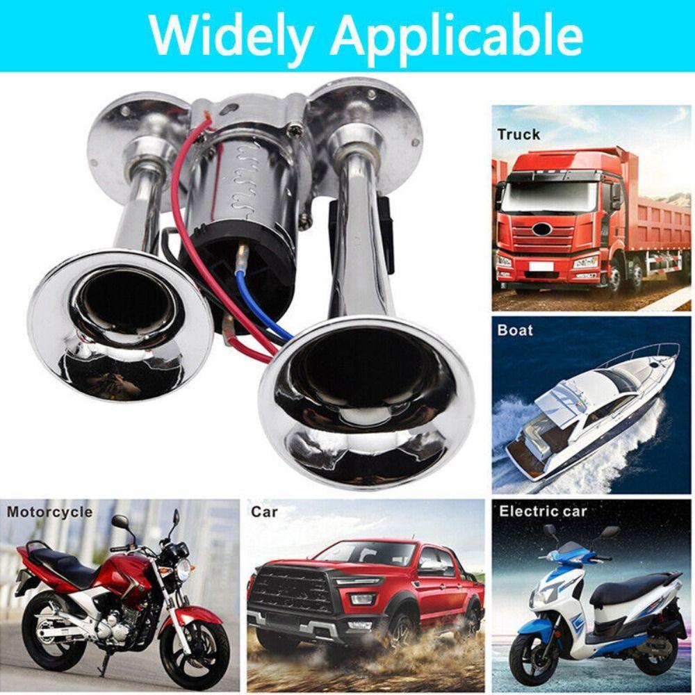 600 дБ 12 В воздушный звуковой сигнал двухтональный двухтональный звуковой сигнал для автомобиля, грузовика, фургона, лодки, поезда, мотоцикла