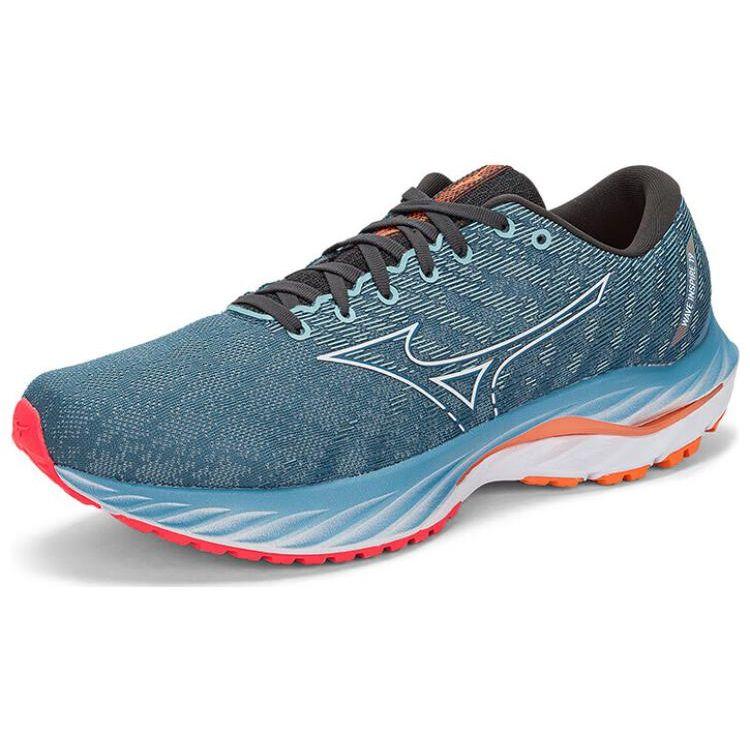 Mizuno Wave Inspire 19 Кроссовки для бега с круглым носком, на шнуровке, нескользящие, прочные, легкие, с низким верхом, мужские, синие J1GC234401