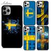 Чехол для телефона с флагом Швеции для iPhone 11 12 13 14 Pro Max mini X XR XS SE 2020 5 6S 7 8 Plus Samsung Galaxy S21 S22 Cover shell