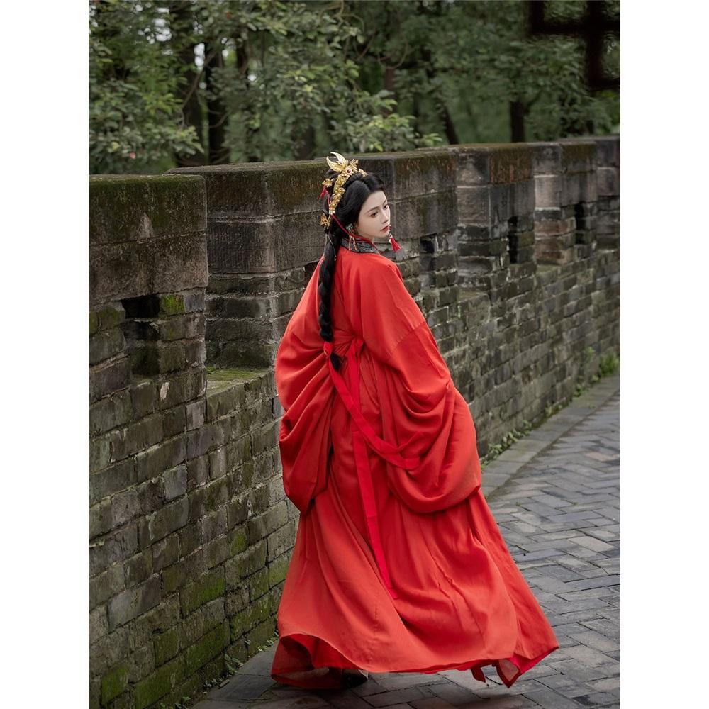 ZHAN GUO Robe Ежедневный взрослый женский костюм Hanfu с хвостом большого объема