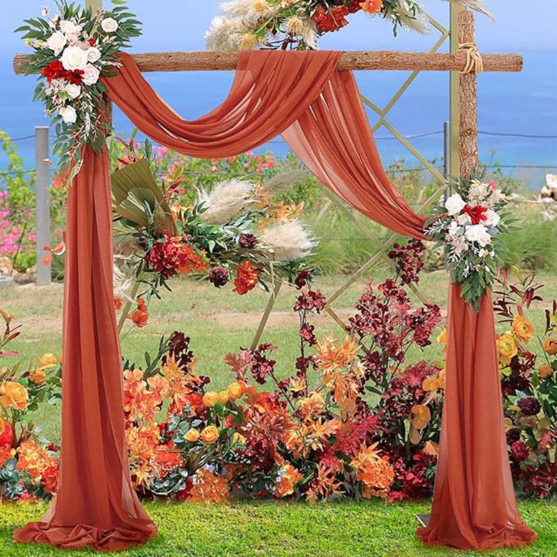 Комплект из 3 предметов: свадебная арка, драпировка, ткань, прозрачный шифон, тюль, занавеска, драпировка, фон, праздничные атрибуты, домашняя драпировка, церемония, украшение