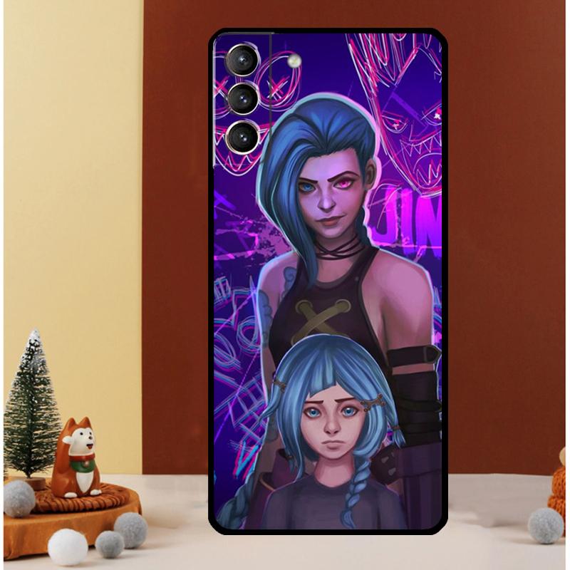 Чехол для Samsung Galaxy S23 S24 Ultra S8 S9 S10 S22 Plus Note 10 20 Ultra S20 S21 FE с персонажем Джинкс из аниме Аркейн