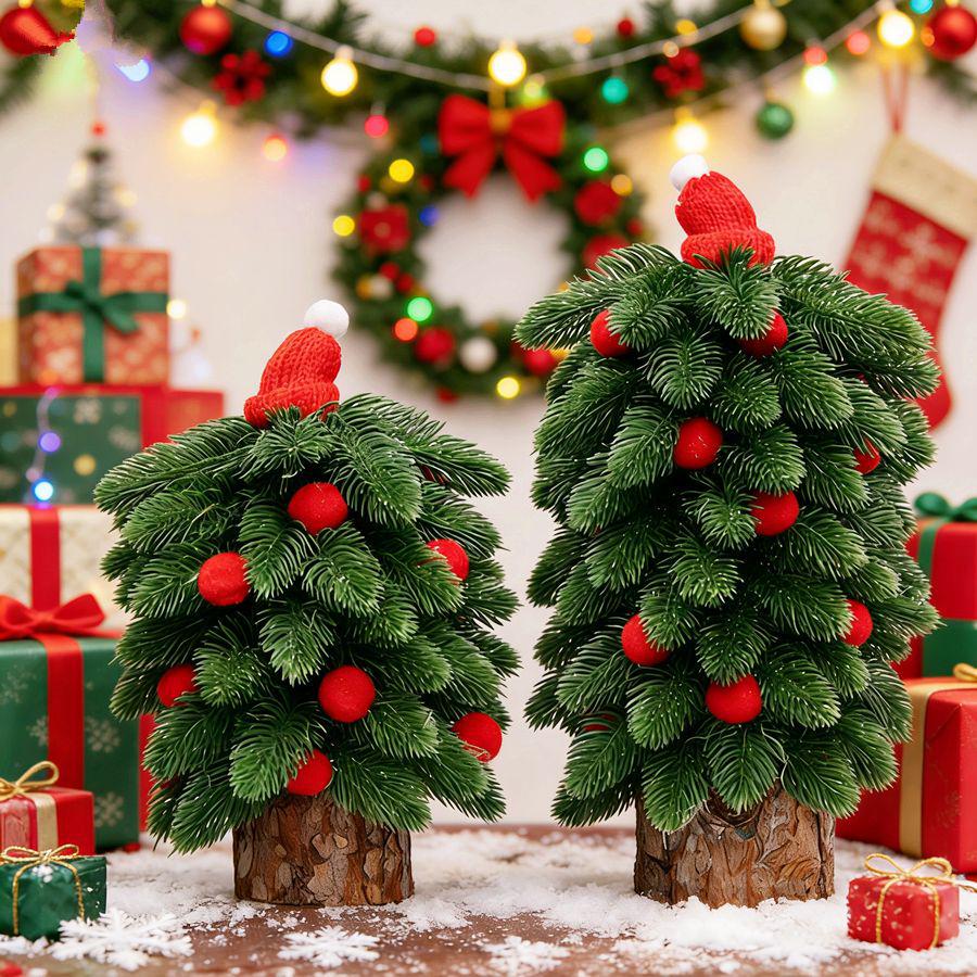 20cm Mini Christmas Tree Ornament for Desktop Decor and Gifts