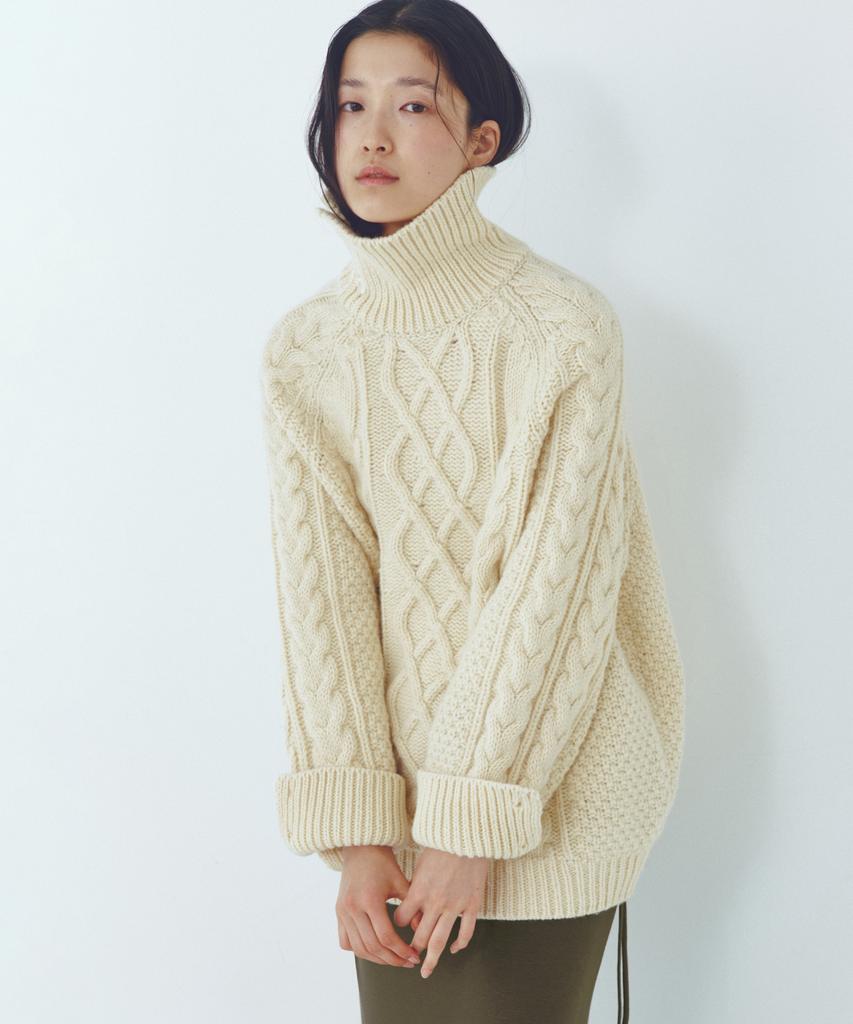 CITTA Wool Made Button High-Neck Grandma Kint_Ctk248(Butter)