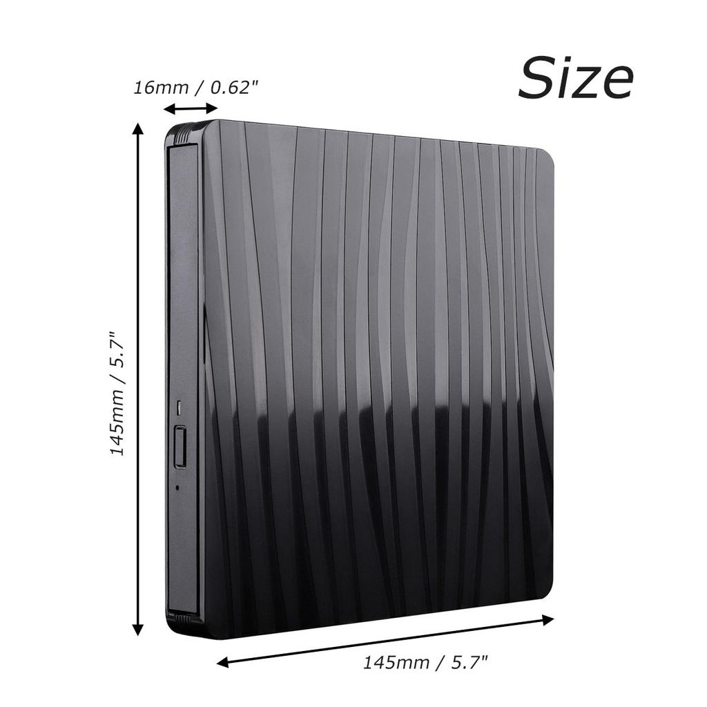 USB 3.0Type C Внешний DVD-привод CD DVD-RW-плеер Rewriter Burner Desktop черный