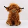 Simulation Kawaii 27cm Highland Cow Animal Plush Doll Soft Stuffed Cream Highland Cattle Plush Toy Kyloe Plushie Gift for Kids