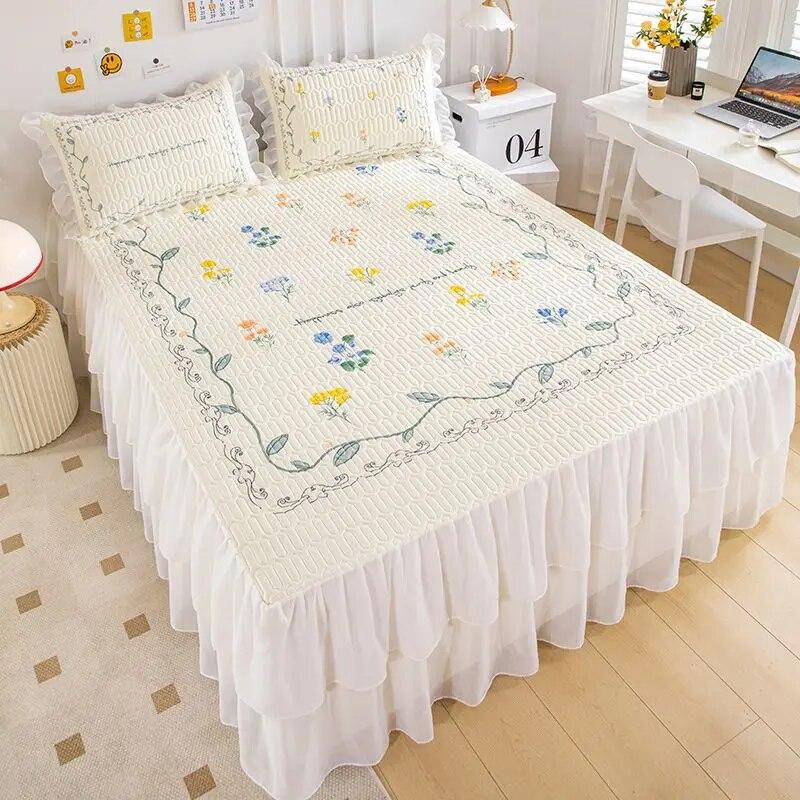 Летний крутой коврик из натурального латекса, юбка-кровать, наволочка, можно стирать в машине, кондиционер, мягкий коврик, складной нескользящий покрывало