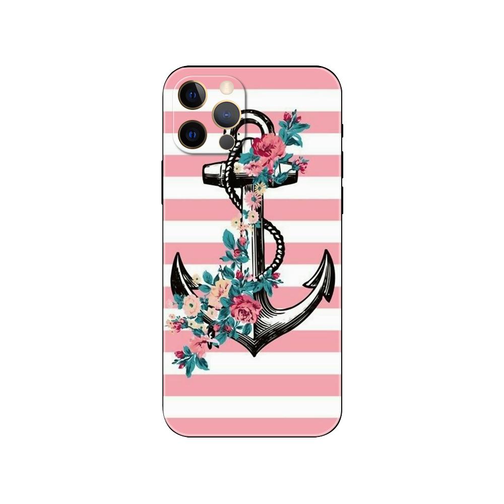 Чехол для телефона Nautical Anchor Wood для iPhone 5 5s 2020se 6 6s 7 8 plus x 10 XR XS 11 12 13 mini pro MAX черная задняя крышка из ТПУ