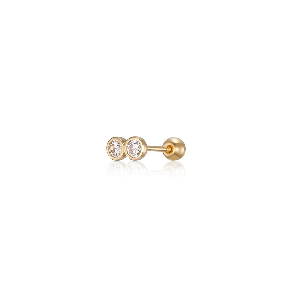 Пирсинг Lunne 14K с двойной оправой (14-каратное золото) #Lfpi25