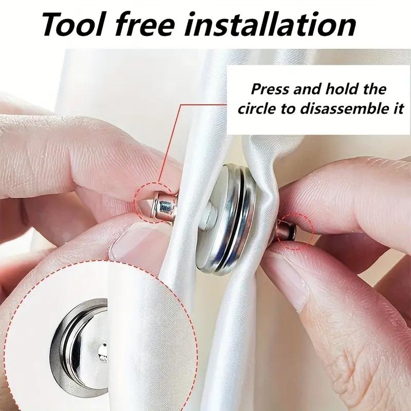 2 шт. фиксаторов зазоров для штор, магнитные пряжки-застежки на обоих концах края занавески для душа, настенные крючки-зажимы по бокам для предотвращения утечки света