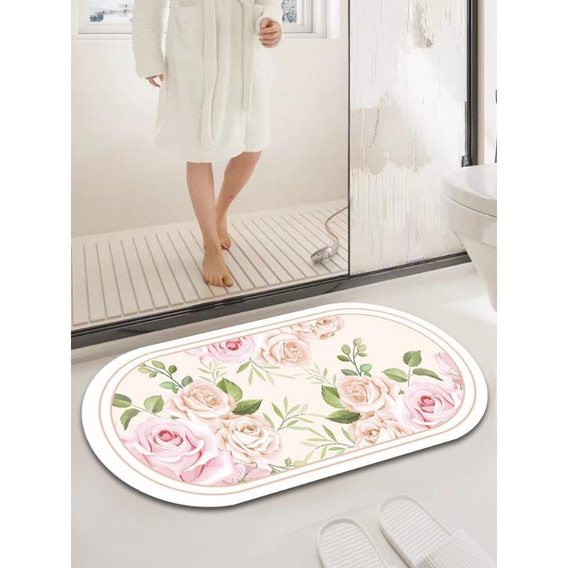 Washroom Doorway Moisture-wicking Mat Soft Diatom Mud Home Technology Cloth Bathroom Non-slip Mat Foot Toilet Quick Drying Mat