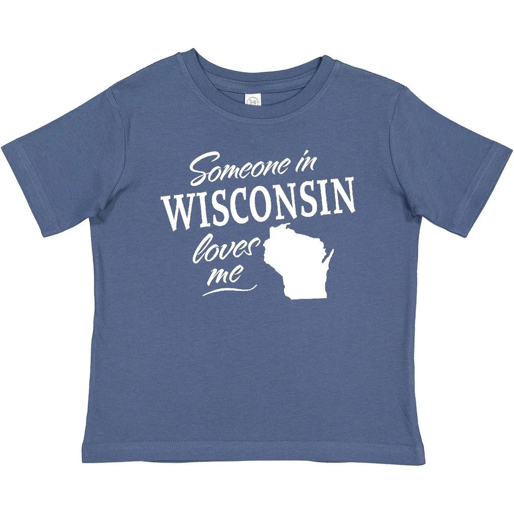 Inktastic Someone In Wisconsin Loves Me Baby T-Shirt State Home Family Kids Love