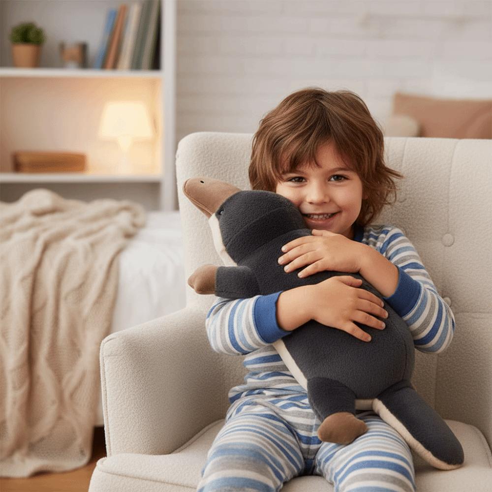 Grey Color Platypus Plush Toy High Quality Stuffed Animal Toy Cute Design Lying Plush Toy Kids Toy