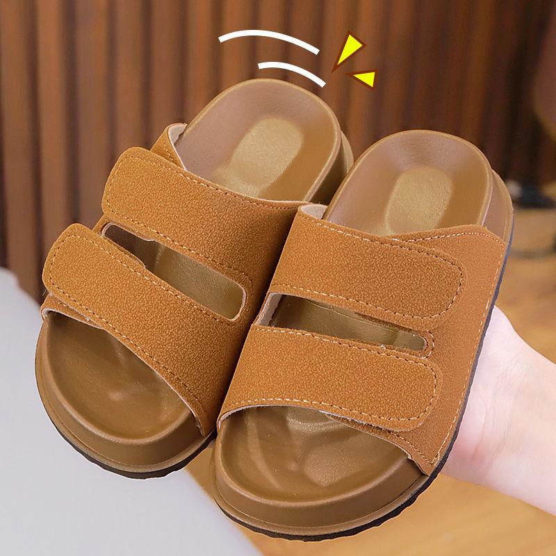 New Summer Kids Beach Cork Sandals for Girls Boys Children Outdoor Casual Solid Color Non-slip Flat with Cute Slide Shoe Simple