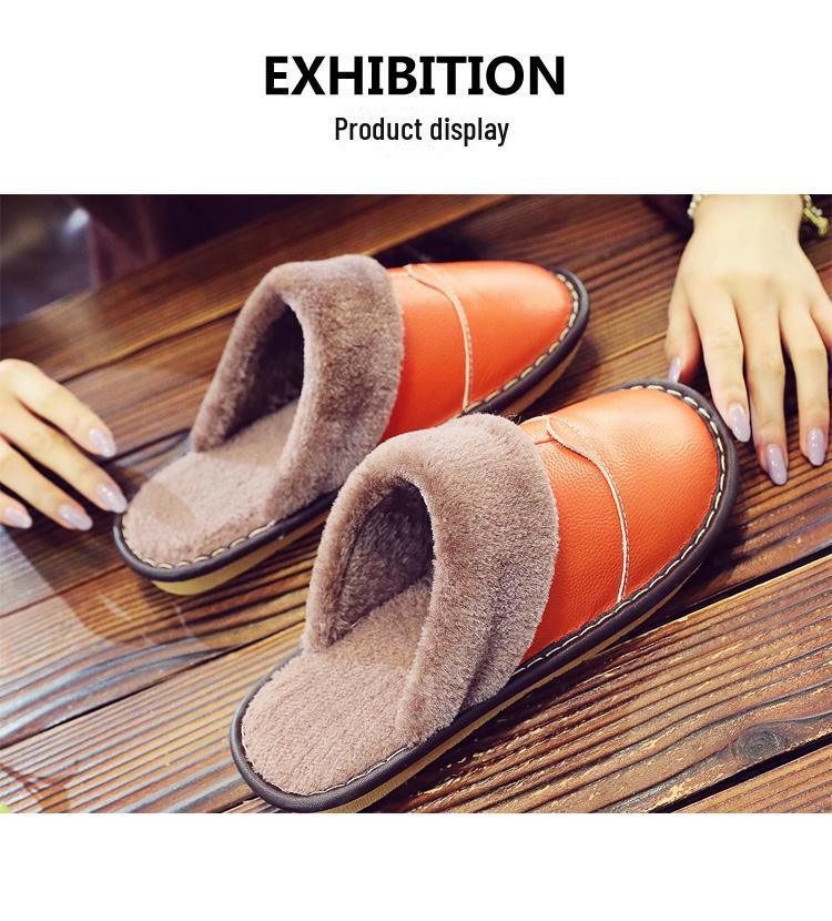 Тапочки Haining из натуральной кожи с меховой подкладкой из коровьей шкуры — уютное тепло для пар осенью и зимой