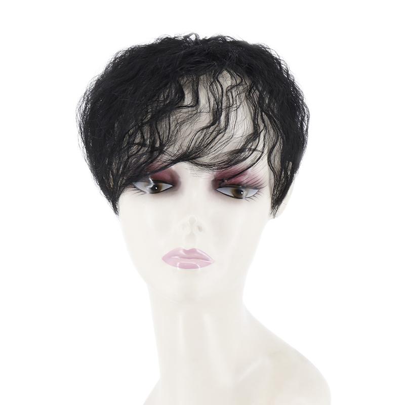 MISS WIG Женские короткие вьющиеся волосы, заколка для парика на макушке, белые волосы, натуральный цвет, черный, коричневый, светлый, для повседневного использования