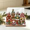 Wooden Christmas Napkin Holder Santa Printed Tissue Dispenser for Table 12 x cm