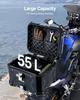 VEVOR Motorcycle Top Case, Universal Aluminum Alloy Motorbike Tail Box with Leather Lining