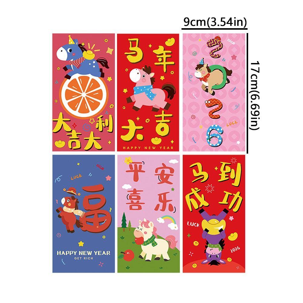 Chinese Style 2026 New Year Money Envelope Traditional Lucky Red Pockets Birthday Celebration