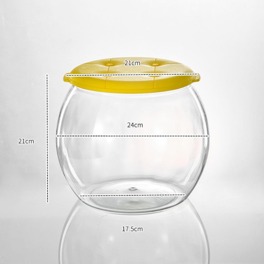 Portable Storage Box Stool Transparent Children Storage Bench Plastic Round Stool Living Room
