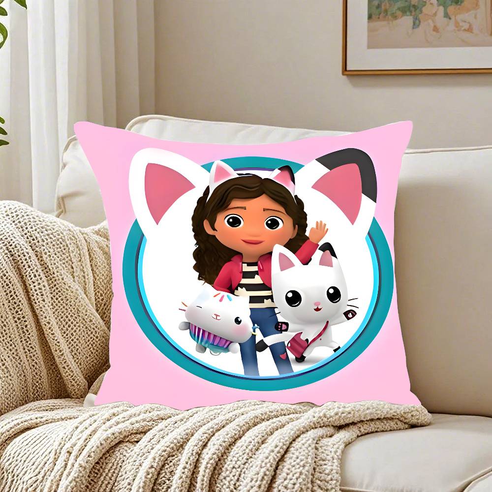 Kids Gabbys Dollhouse Gabby Cats Pillow Case Pattern Printed Pillowcase For Living Room Sofa Cushion Cover & Bedroom Decor