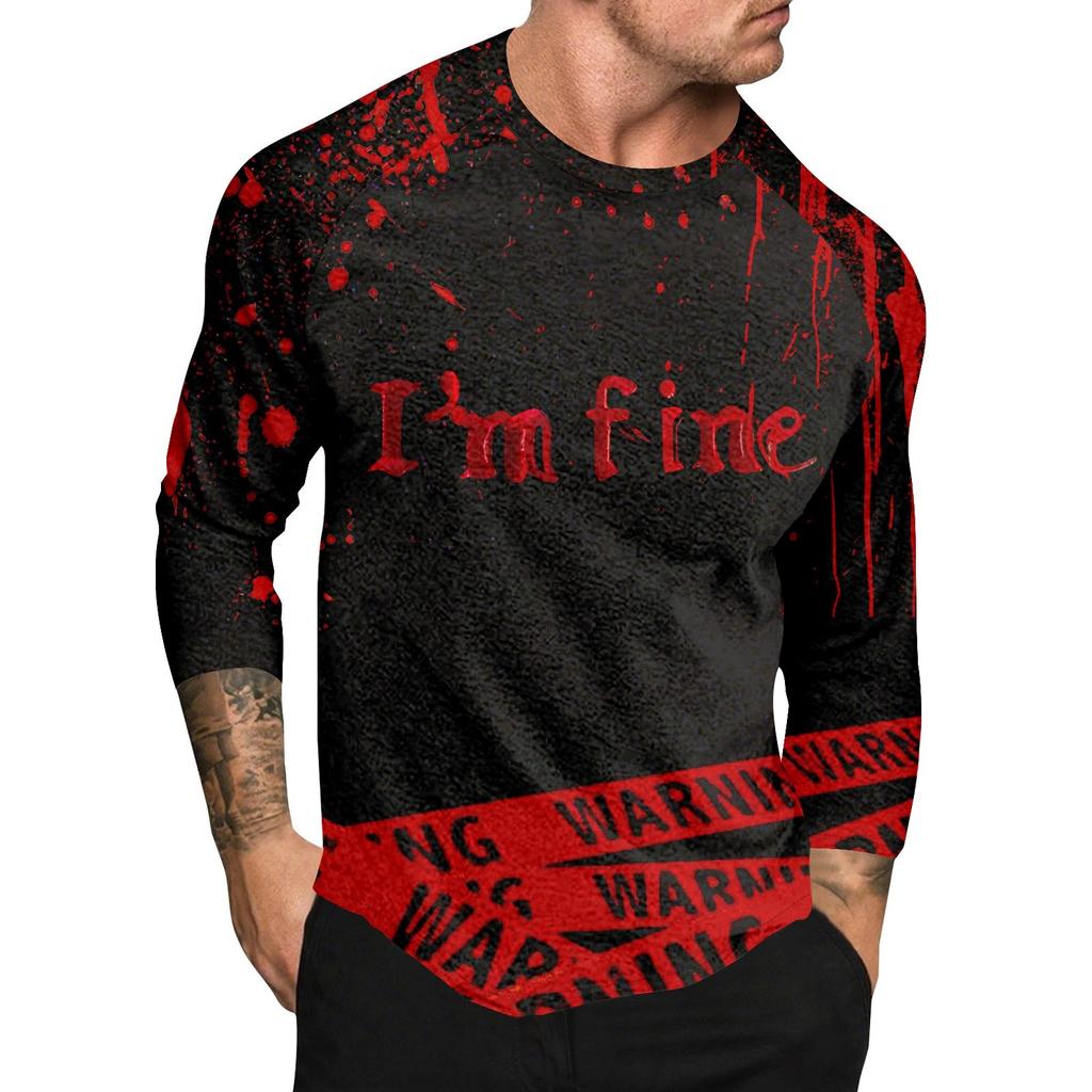 Мужской топ с длинным рукавом реглан с принтом на Хэллоуин