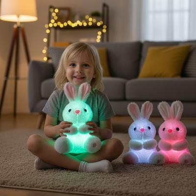 Плюшевая игрушка Зайчик с мягким свечением Милый и очаровательный мягкий кролик Идеальный подарок для детей и любителей кроликов Функция свечения на Пасху