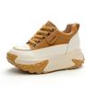 Fashion 7CM Genuine Leather Platform Wedge Fashion Women Spring Well-fitting Autumn Chunky Sneakers Shoes Breathable Mixed Color Winter