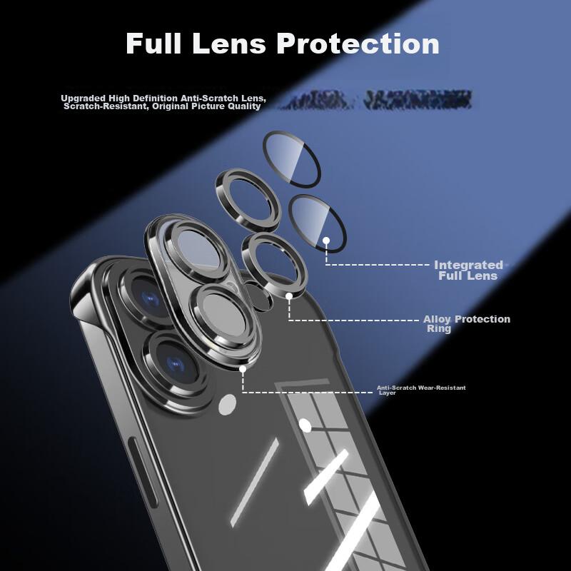 With Camera Lens ProtectorIPhone 16 Case, Transparent Electroplated Borderless Ultra-Thin Shockproof Heat Dissipation Simple, Titanium Silver Color