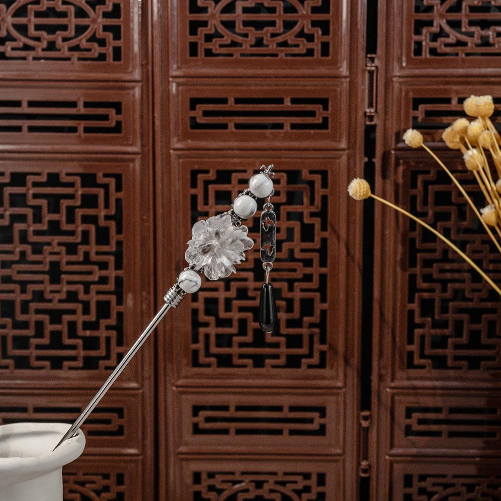 Национальный стиль Жемчужный цветок Кисточка Кисточка Кисточка Подвеска Аксессуар для ханьфу Заколка для волос Женская Новая китайская Древний стиль Заколка для волос с колокольчиком и орхидеей