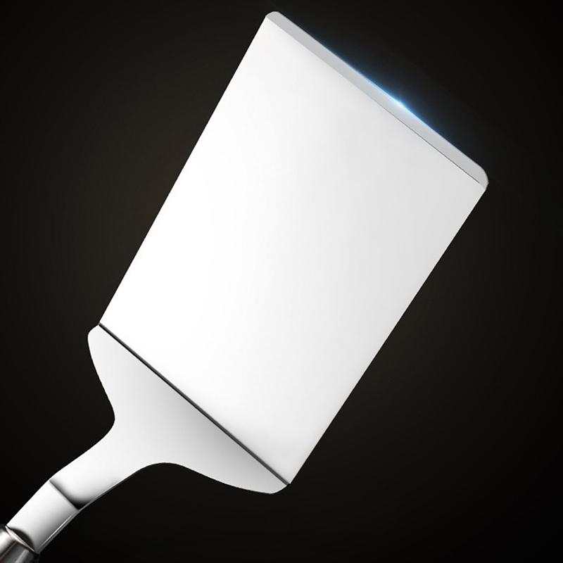 Stainless Steel Bbq Plate Grill Scraper Pancake Spatula With Wood Handle