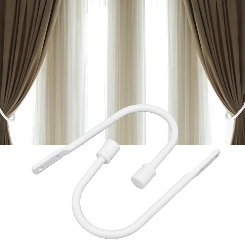 2Pcs U Shaped Curtain Tiebacks White Window Curtain Holdbacks Decorative Drapery Holdbacks  Office