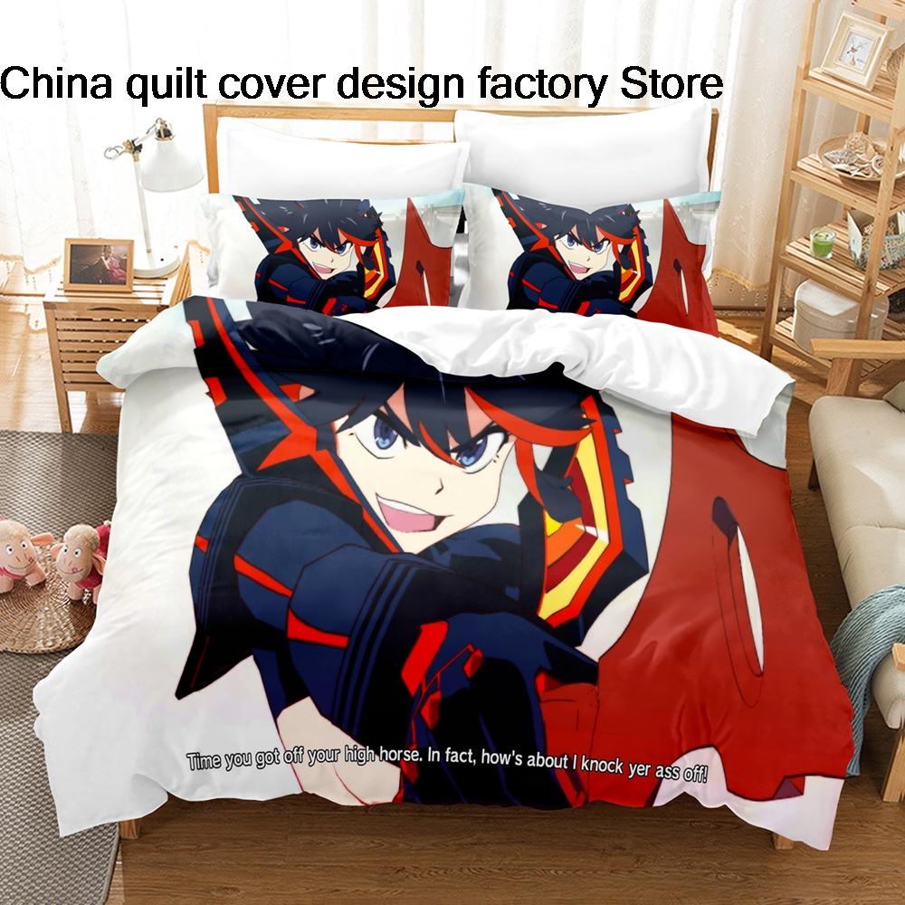 3 шт. Постельное белье Kill La Kill с 3D-принтом Рюко Матой, пододеяльник, наволочки для подростков, фанатов, декор комнаты, подарок, постельное белье