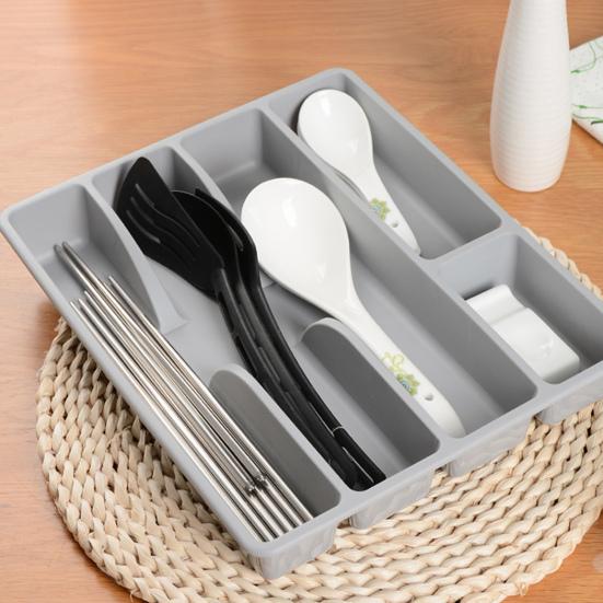 Cutlery Storage Box Classification Organization Large Capacity Multi Compartments Tableware Tray Fork Chopsticks Spoon Drawer Tableware Organizer