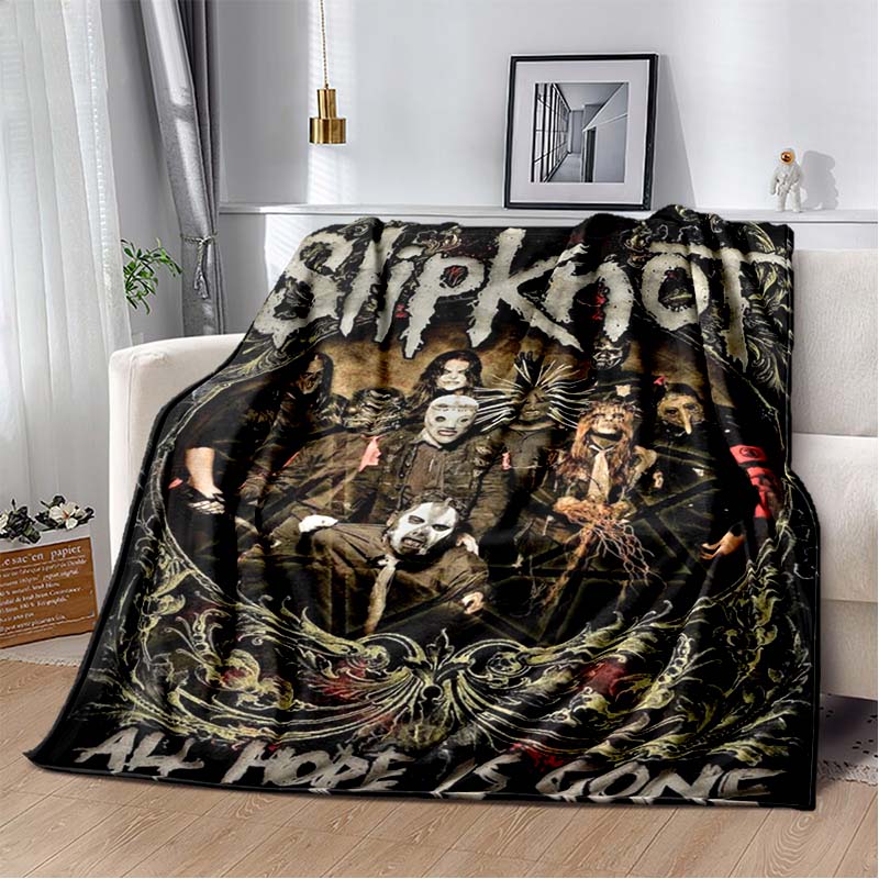 Heavy Metal Band Rap-Metal Music S-Slipknot Album Cover Printed Blanket Flannel Soft Warm Sofa Bed Portable Office Gift Blanket