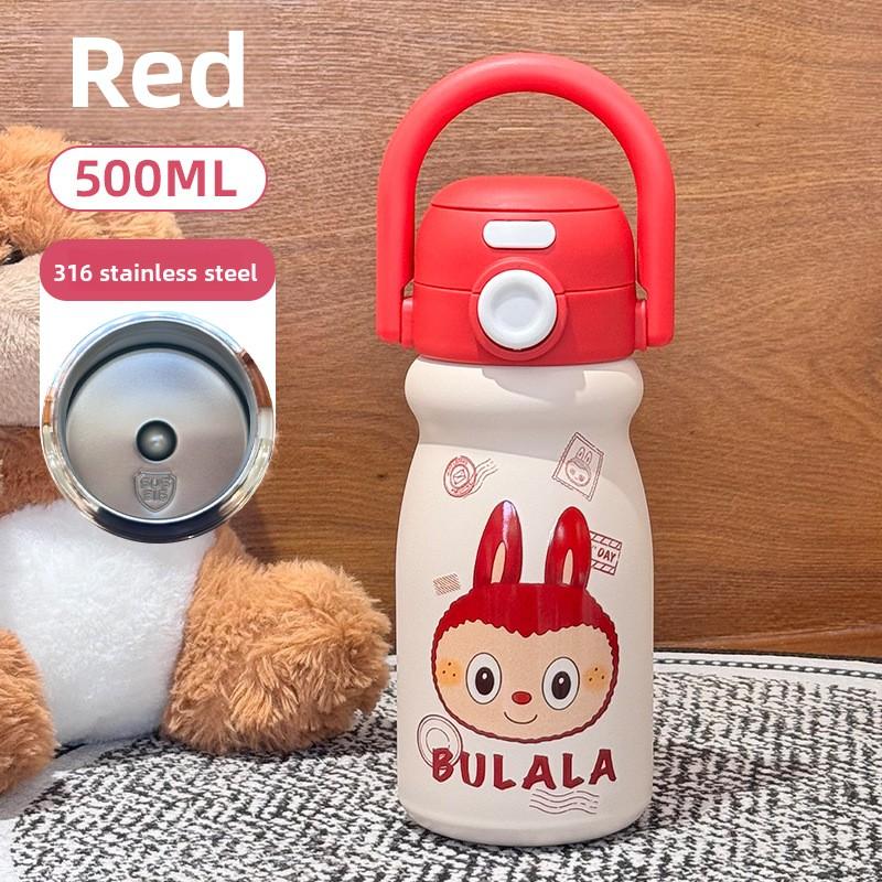 Carry Pot, High Value, Cute Double Drink Thermos Cup, Large Capacity Water Cup, Portable Portable Straw