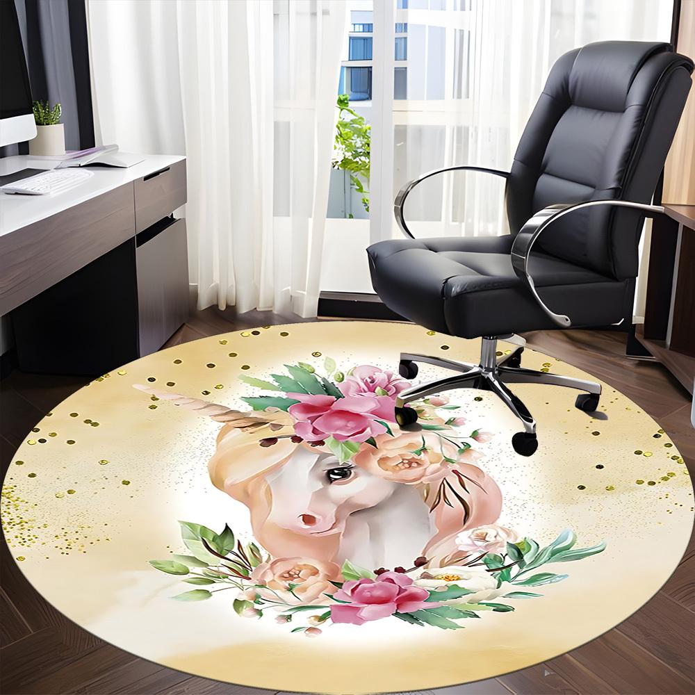 1pc Unicorn Fantasy Chair Carpet for Office, Non slip, Soft and Durable Office Rug