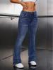 Womejeans Женские Европейские Простые Синие Расклешенные Джинсы - Эластичные, Стильные и Стройнящие Универсальные Брюки