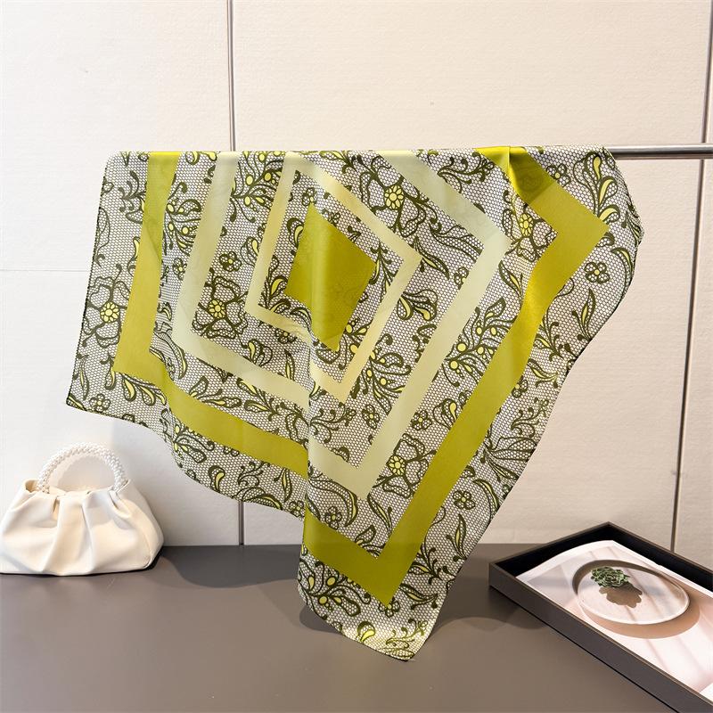 Luxury Horse Lightweight Faux Silk Printed 70cm Small Square Scarf Shawl Neck Scarf High-End Fashion Neck Head Wrap Scarf