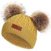 Baby Kids Winter Beanie Hat Boys Girls Cute Double Pom Pom Bobble Knitted Winter Warm Cap