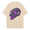 Summer Cotton T Shirt Graphic Tees Baggy Dropped Shoulders Oversized Short Sleeve Petrified Skull Snake Graphic Unisex Tops