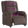 VidaXL Fauteuil de massage inclinable électrique marron similicuir 3205145