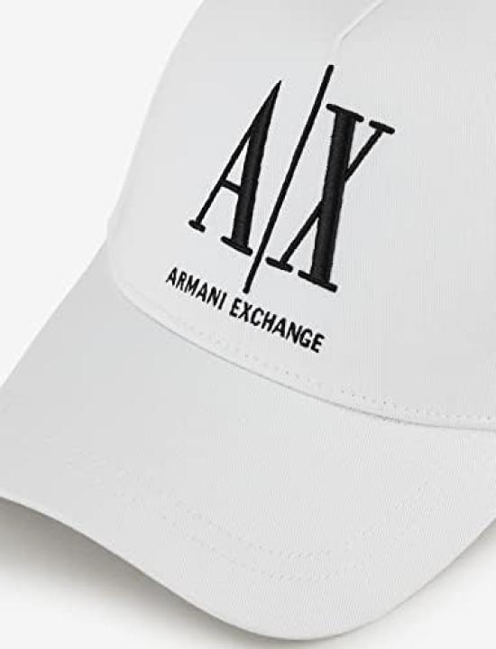 AX Armani Exchange Men's Logo Baseball Cap, US Size: One Size, Color: White