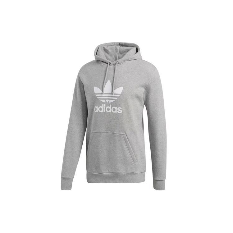 Adidas Originals Trefoil Hoodie Sweatshirt Japan Version Men's Light Gray DT7963-